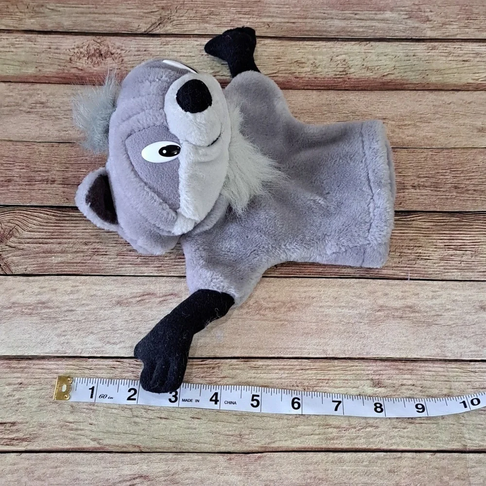 Vtg Disney 90's Pocahontas Meeko the Racoon Hand Puppet Mattel Gray Black Plush - Picture 12 of 13